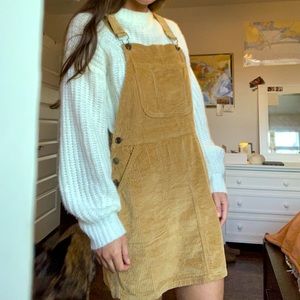 Small, tan corduroy overall dress from Wild Fable.